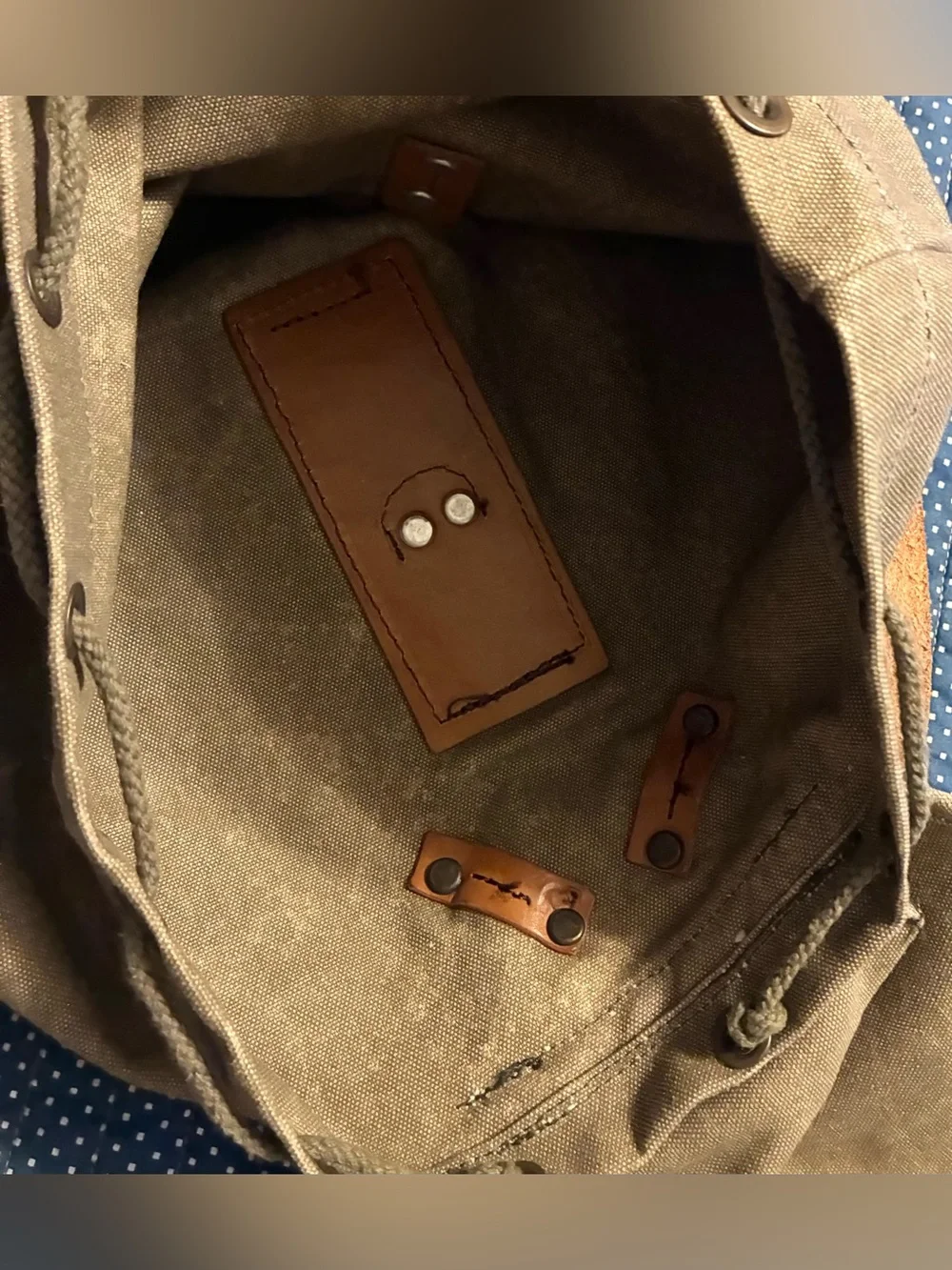 **NWOT** J. PETERMAN COMPANY HEAVY CANVAS/ LEATHER BACKPACK